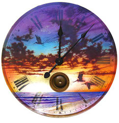 Green Flash Island Clock airbrushed by Jim Mazzotta