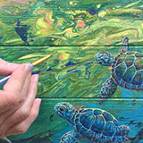 Detail of turtle painting