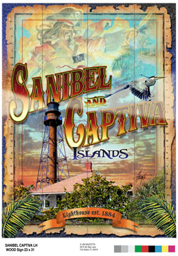 Sanibel lighthouse sign with Pirate
