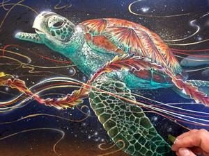 Loggerhead Sea Turtle painting by Jim Mazzotta