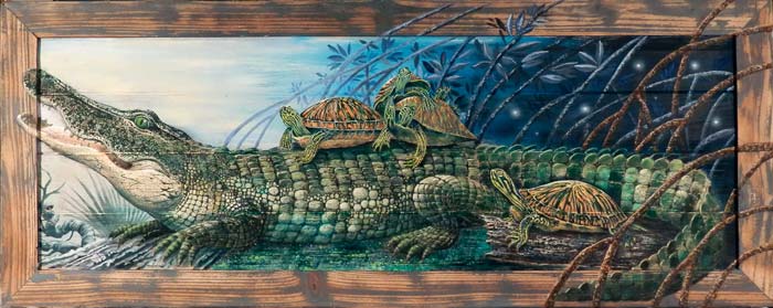 Alligator and Turtles in the Mangroves